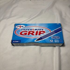 Y2K 2005 Paper Mate Grip Black Fine Stick Pens 10 Pens Included